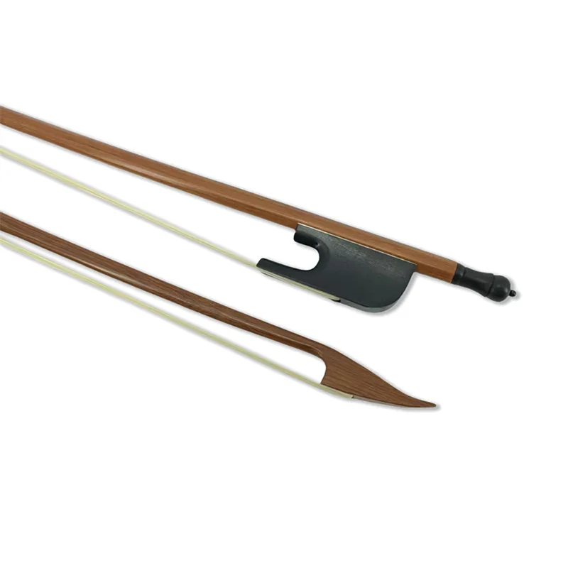 Violin Bow Large 4/4 Baroque Brazilian Wood Bow Shaft Mongolian Horsehair Bow Hair Ebony Tail Section