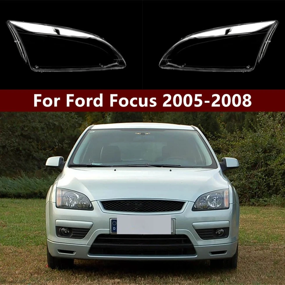 Moggic PC Transparent Headlight Lens Cover for 2005‑2008 Ford Old Focus, Front Headlamp Clear Shell