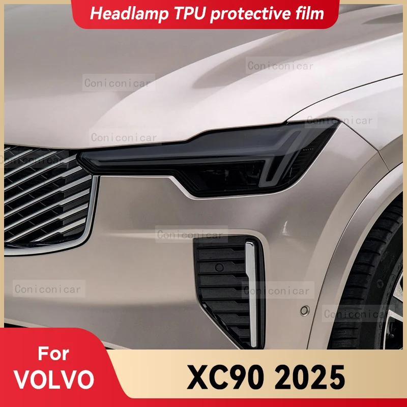

For VOLVO XC90 2025 Car Headlight TPU Protective Film Front Light Tint Change Color Cover Sticker Accessories