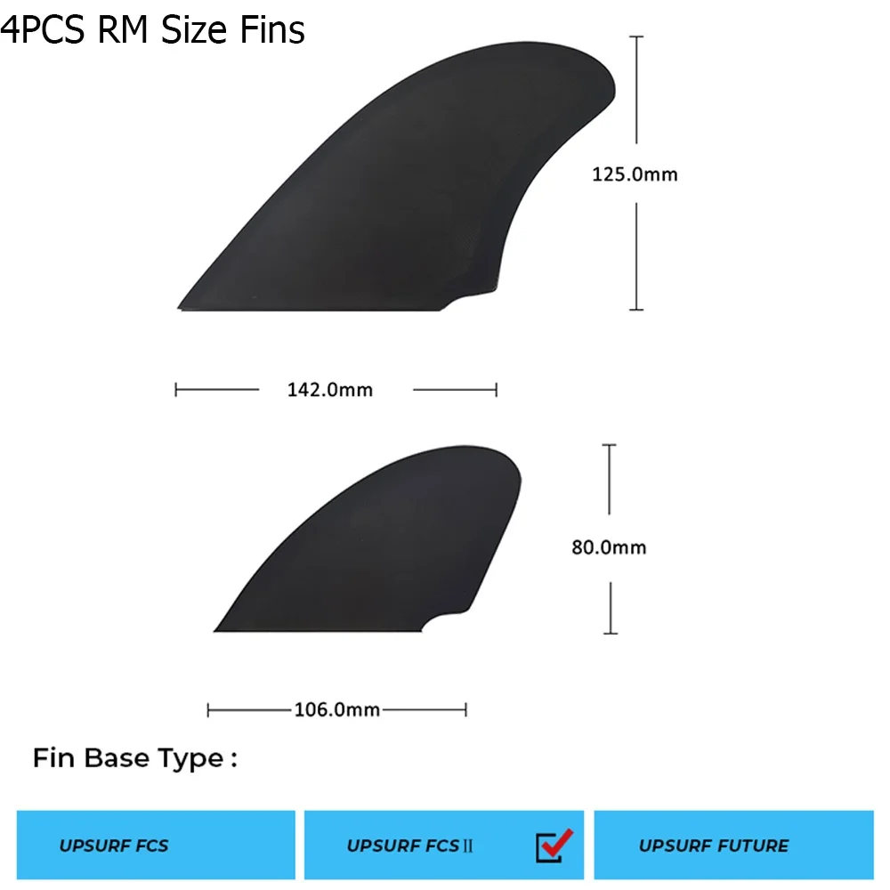 Двойные четырехъядерные плавники UPSURF FCS II плавники RM-двойные задние плавники + двойные зеркальные двойные планшеты четырехъядерные плавники/двойные плавники для серфинга