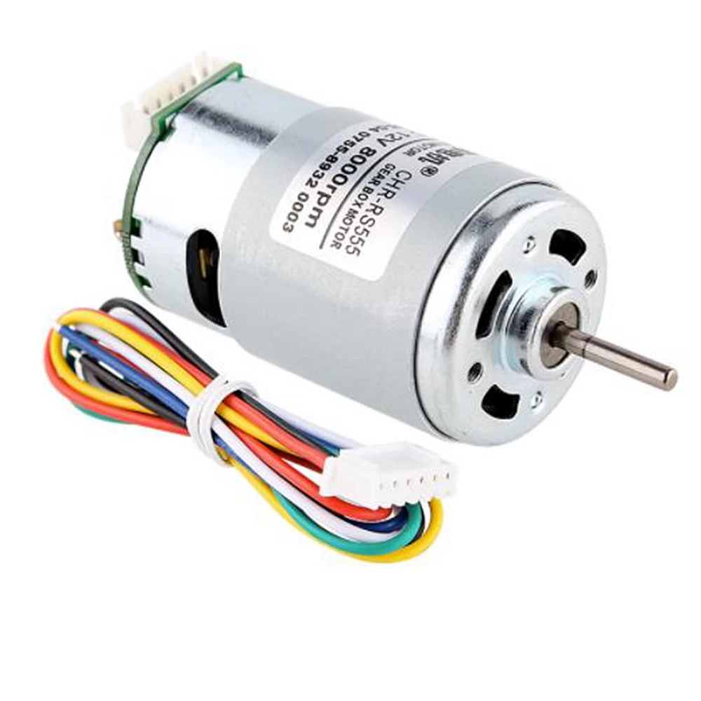 RS-555 Permanent magnet DC Hall encoder motor 6V 12V 24V 3900-16000RPM Torque Power Motor