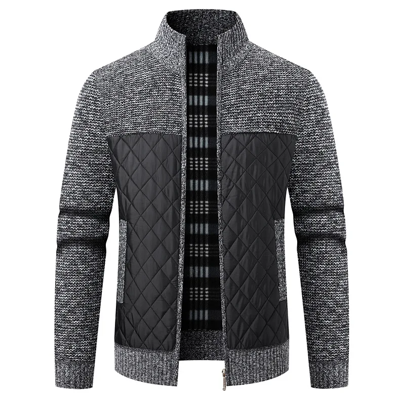 DIMUSI Men's Winter Knit Padded Jacket Black M 3