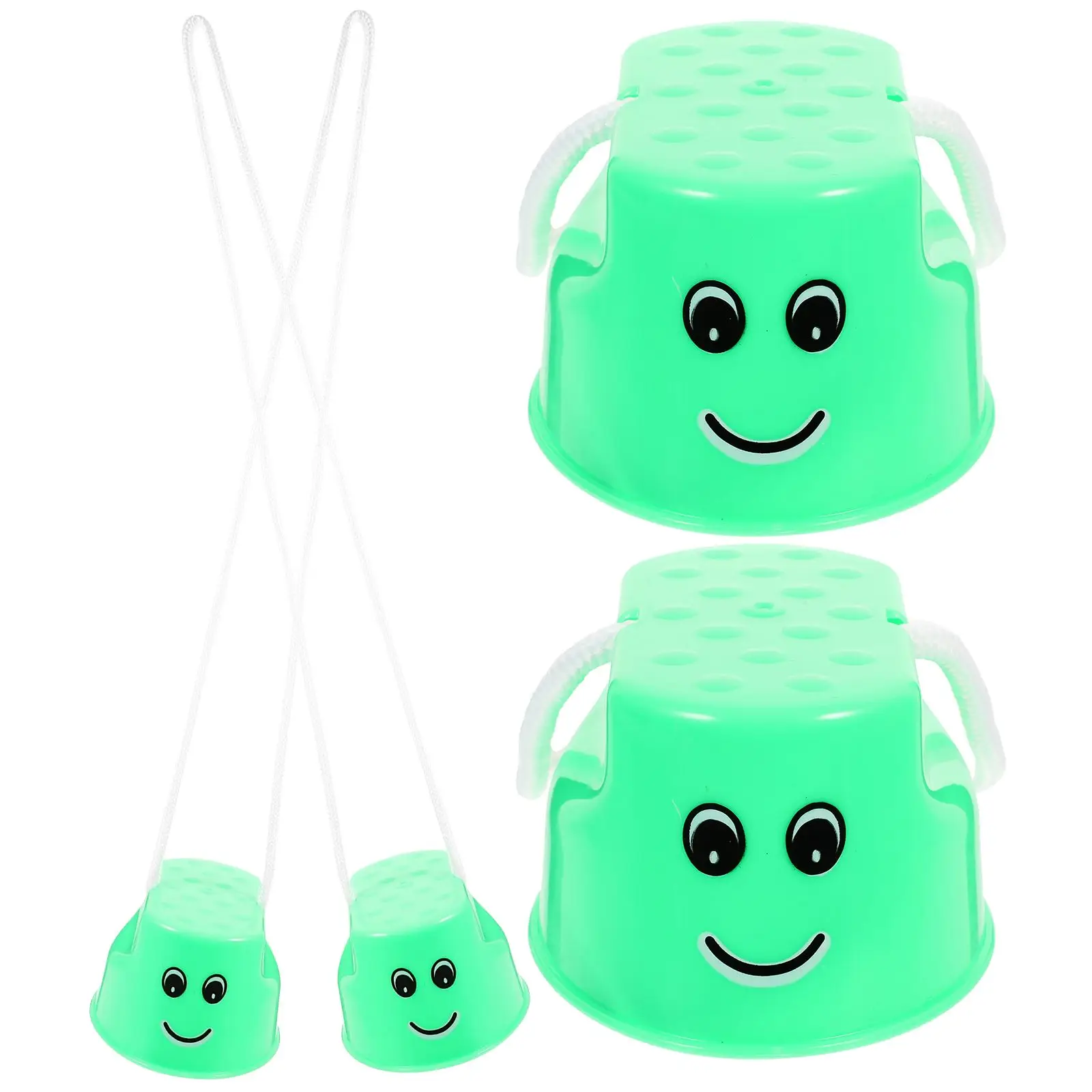 

4 Pcs Stilts Green Plastic Balance Training Equipment Outdoor Parent-Child Stilts Toy Kindergarten Sport Toy