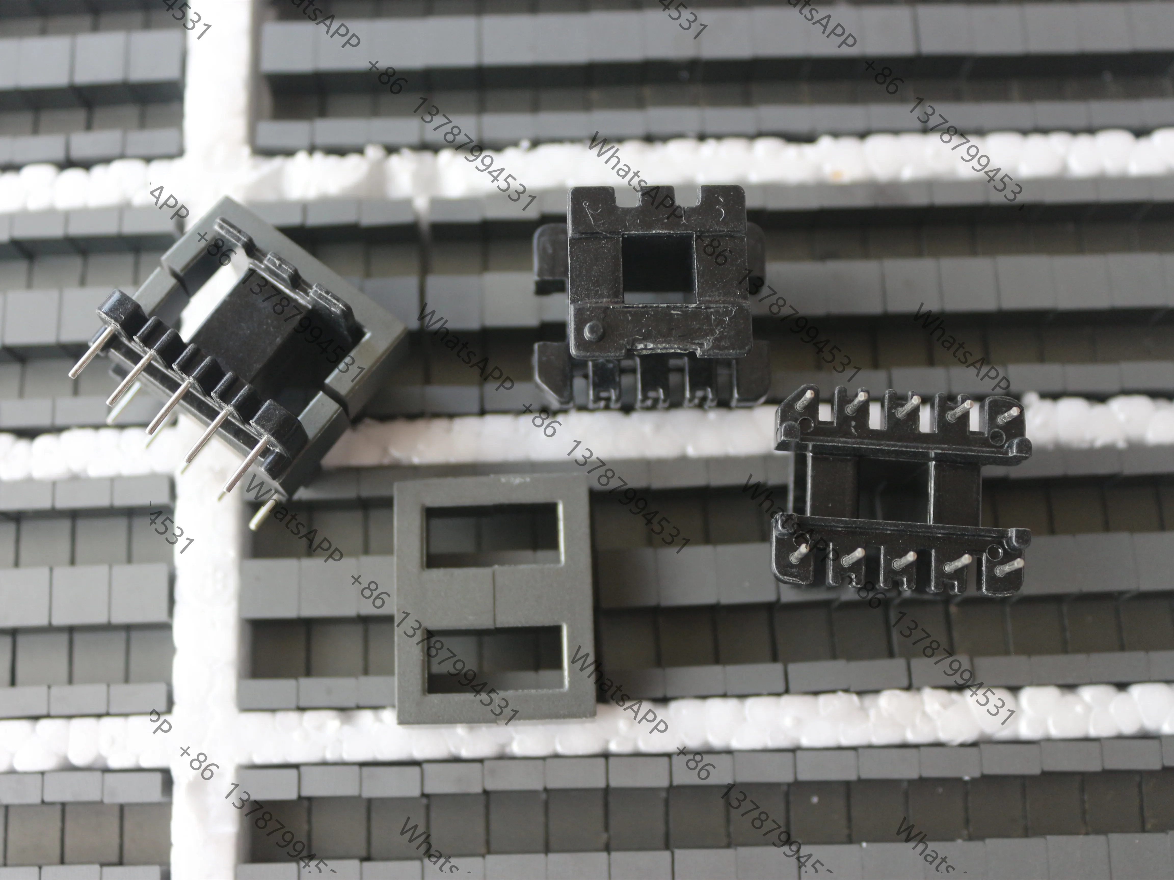 EE Vertical Type Ferrite Magnetic Core Bobbin PC40 Transformer Inductor EE10 EE13 EE16 EE19 EE22 3+3 3+4 4+4 5+5 Pin view 5