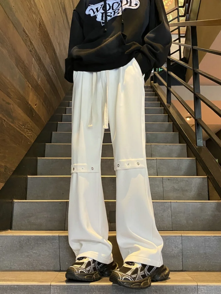 

Мужские брюки Cleanfit: весенние, драпированные, широкие, прямые, слегка расклешенные, в американском стиле, повседневные, модные, дышащие