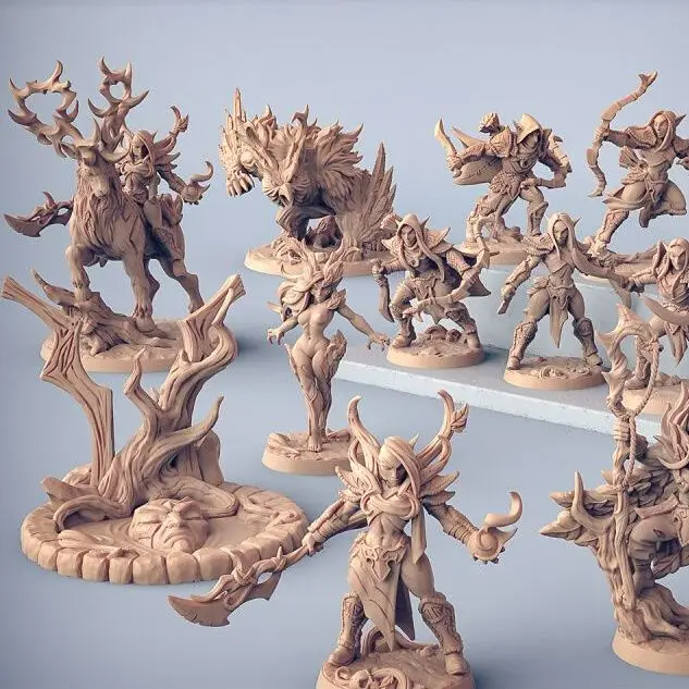 

Unpainted Resin Model Miniatures Elves dnd Board Game Wargames Garage Kit Chess (with base)