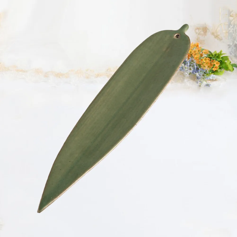 Ceramics Bamboo Leaf Incense Burner Classic Design for Aroma Therapy Home Tearoom Sauna Yoga Studio Relaxation Ceramic Leaf