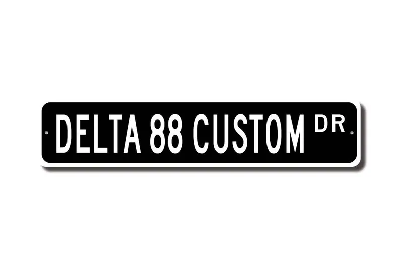 Delta 88 Custom, Oldsmobile Delta 88 Custom sign, Oldsmobile Delta 88 Custom owner gift, vintage car, Custom Street Sign, Qualit