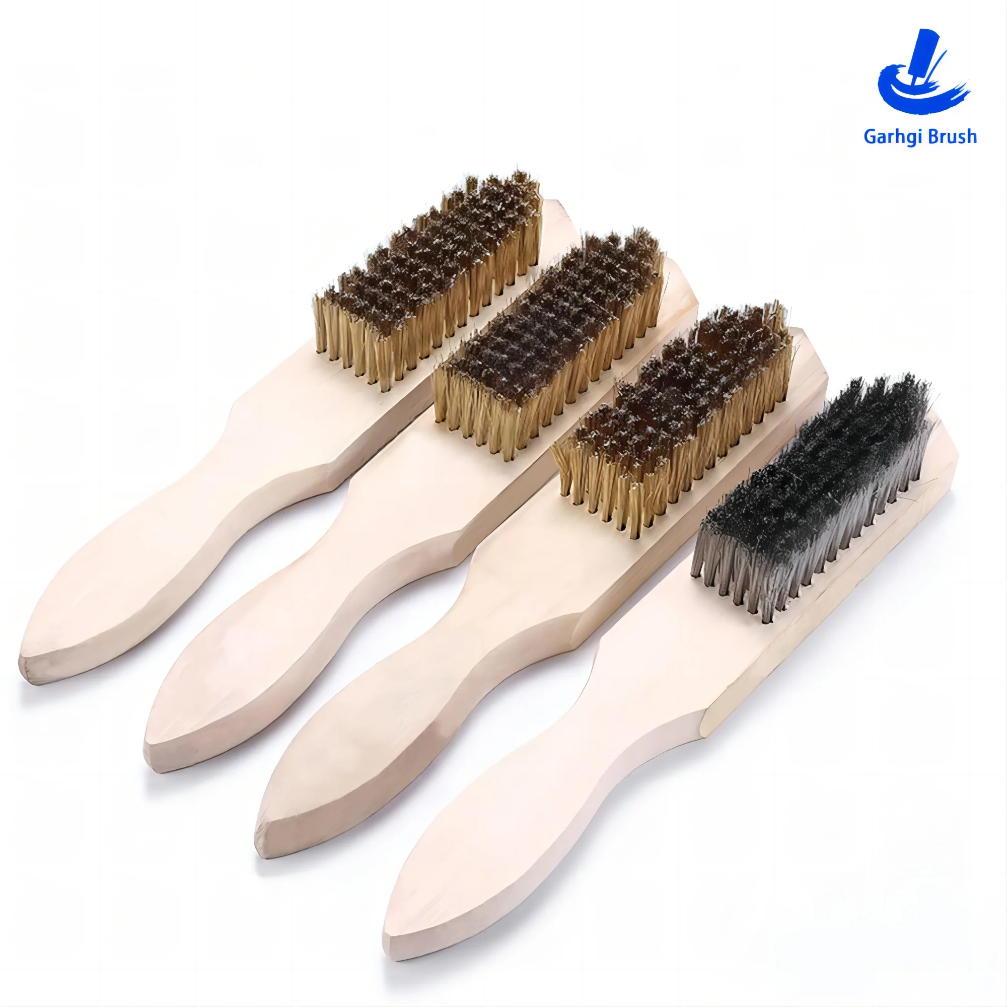 Copper Wire Scratch Brushes Hand Brush Cleaner Wooden Handle Scrub Remove Rust Paint Welding Slag Detailing Cleaning Heavy Duty