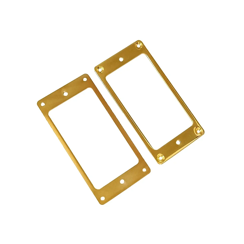 2Pc Flat Aluminum Alloy Humbucker Pickup Mounting Ring Bridge Neck Pickups Cover Frame Replacement for Electric Guitars image 2