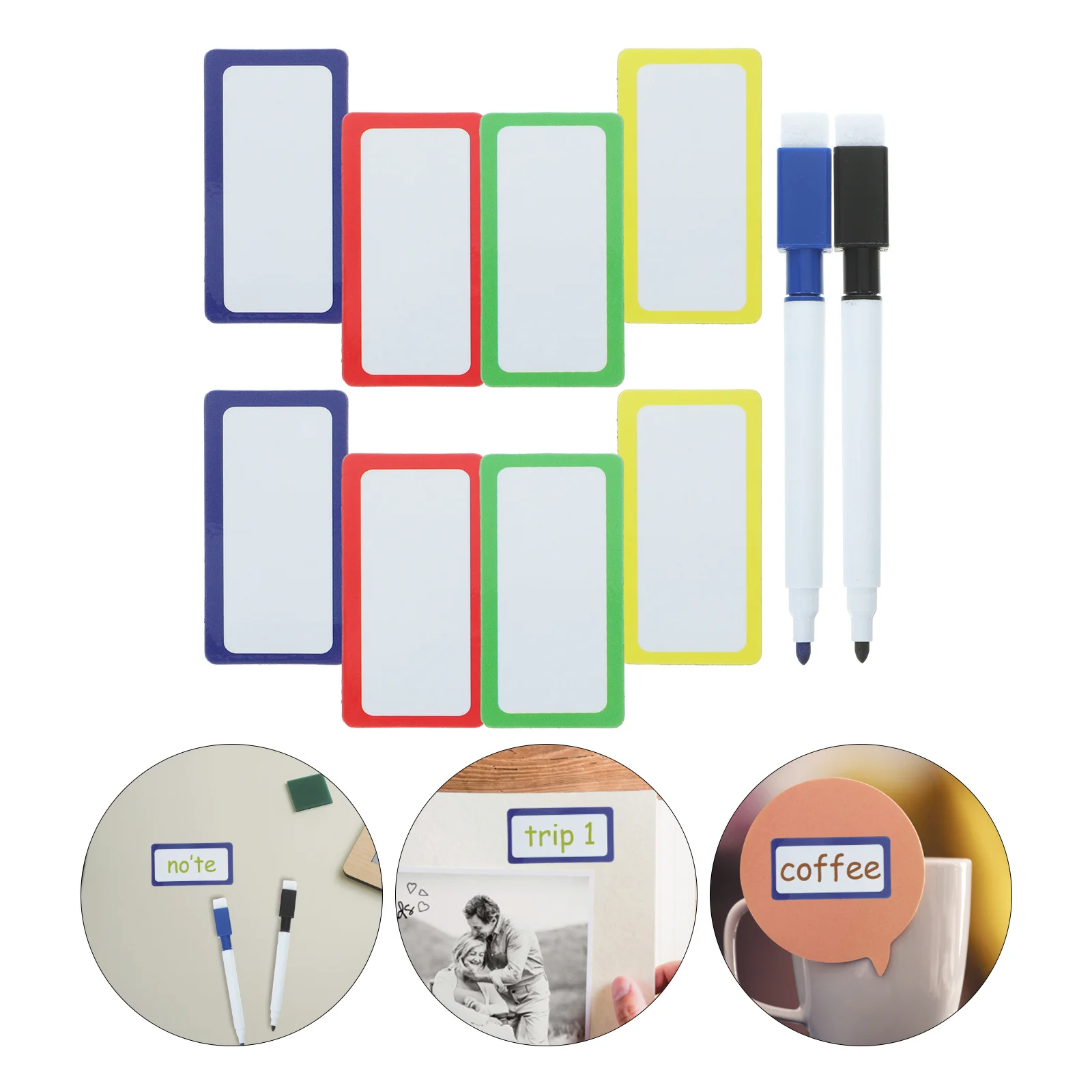 

1 set Magnetic Whiteboard Labels Dry Erase Reusable Name Tags For Classroom Office Home Refrigerator Multi-Function Note