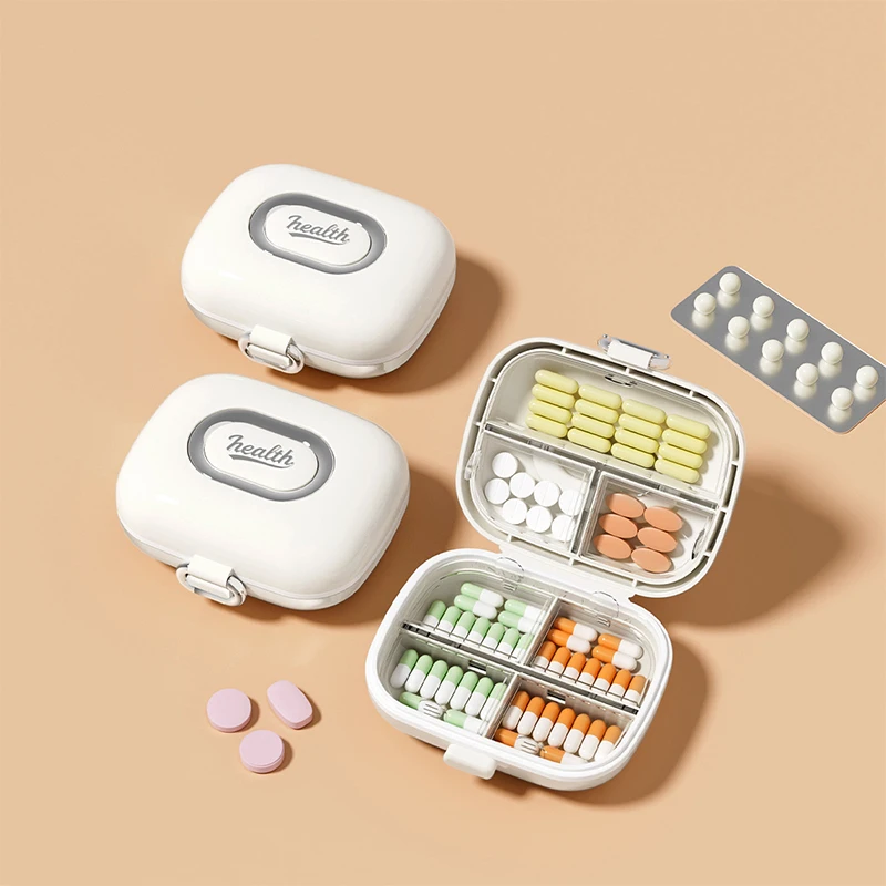 Travel Medicine Storage Box, High-End and Exquisite New Style Small Portable Jewelry Box - Portable Medicine Storage Box with Compartments, Compact and Easy to Carry, Perfect for On-The-Go Use, Pill Box for Handbags, L