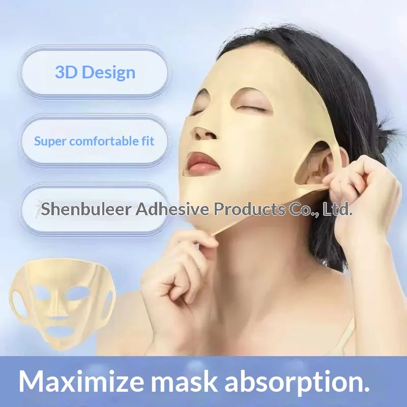 

Универсальная 3D силиконовая маска-накладка для лица с креплением на уши, предотвращающая испарение, увлажняющая, для ухода за кожей, с защитой от скольжения