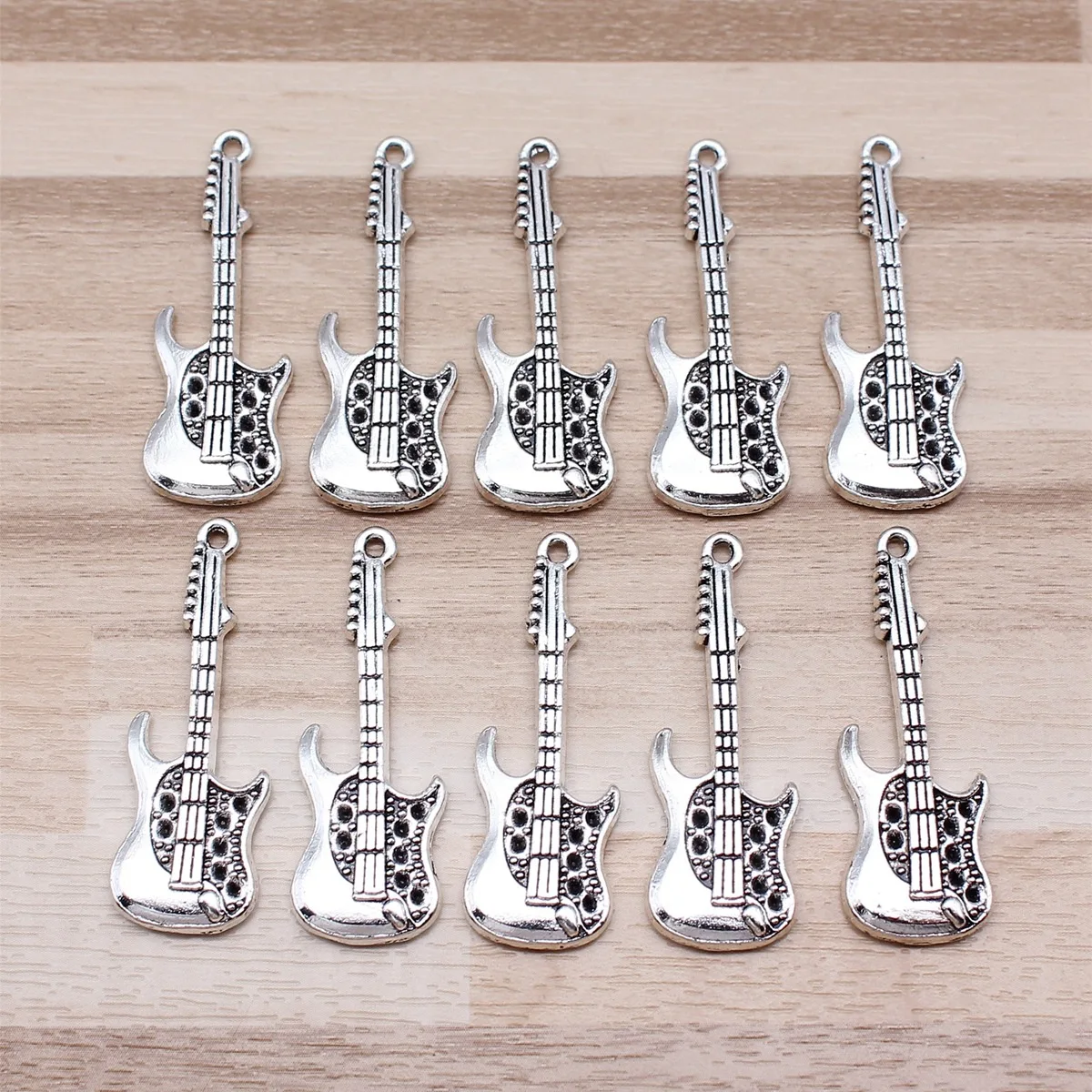 IFOCUS 10pcs/Lot Guitar Charms For DIY Jewelry Making Zinc Alloy 36x12mm/1.42x0.47inch