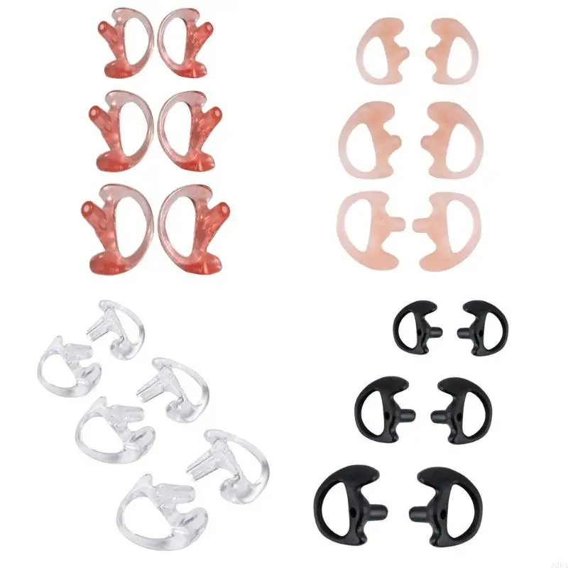 

A2BA 3 Pairs Ear Molds Soft 2-Way Radio Earmold Replacing Earpiece Insert for Acoustic Coil Tube kits Headphone Acces
