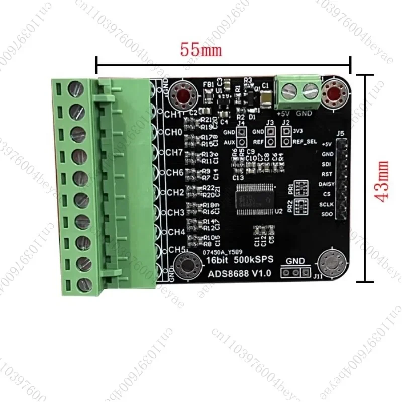 ADS8688 16 Bit Sampling Rate 500KSPS 8-channel Data Acquisition Module Single and Dual Stage Input