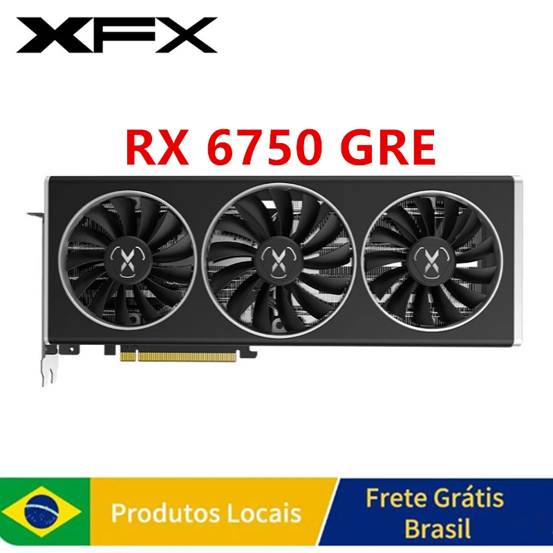 بطاقة رسومات XFX RX 6750 GRE 12GB GPU Radeon AMD RX6700 XT 12GB بطاقة فيديو لألعاب الكمبيوتر مرسلة من مستودع Brasi