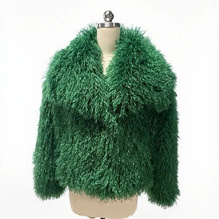 Fashionable Short  Fur Coat Artificial Fur Collar Large Women's Style Thickened Plush Coat Loose Fit Chinese Production