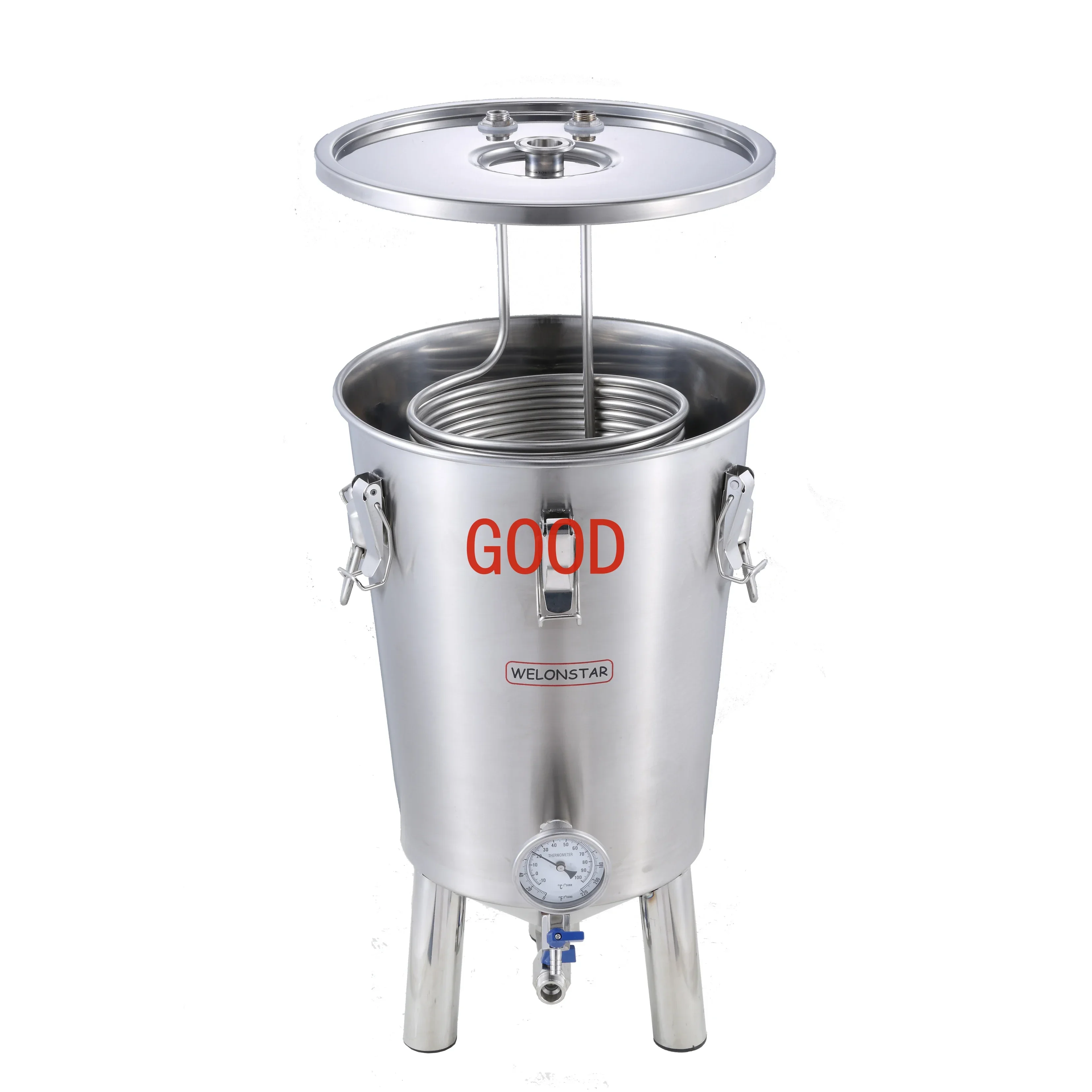 Preparación casera Tanque de fermentación Fermentador cónico fBrewery depósito de acero inoxidable 32 litros con enfriador