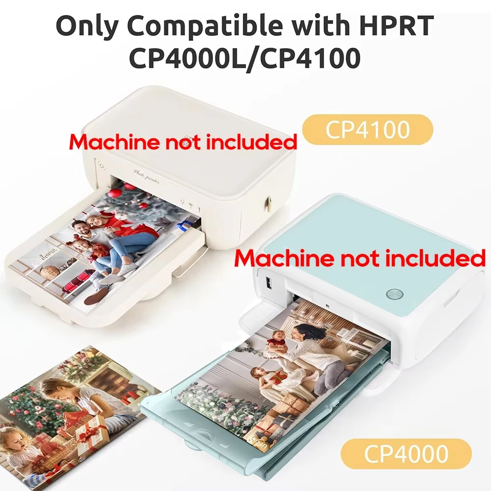 HPRT CP4100 CP4000L 6 Inch Photo Paper &Ink Ribbon Sublimation Waterproof Fade‑proof Consumables Auto‑Laminated Print Supply