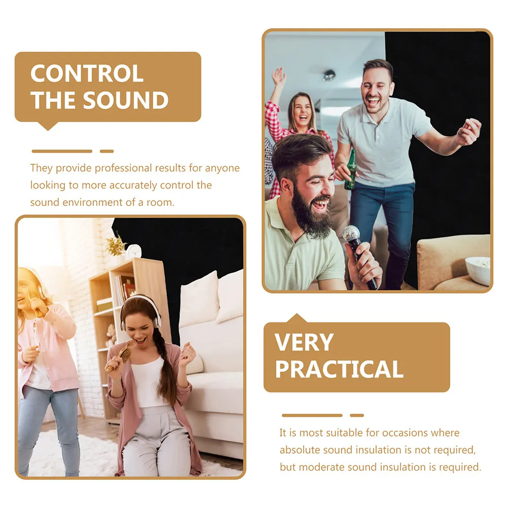 

6Pcs Lightweight Non-Slip Wear-Resistant Soundproof Wall Panels High-Density Acoustic Sound Absorption Blocks for Studios Ktv