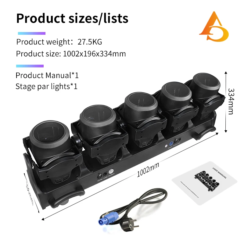 5x120W RGB DJ Disco Event Stage Wash Beam Light Moving Head RGB LED Light Rotating for Party Stage Lighting