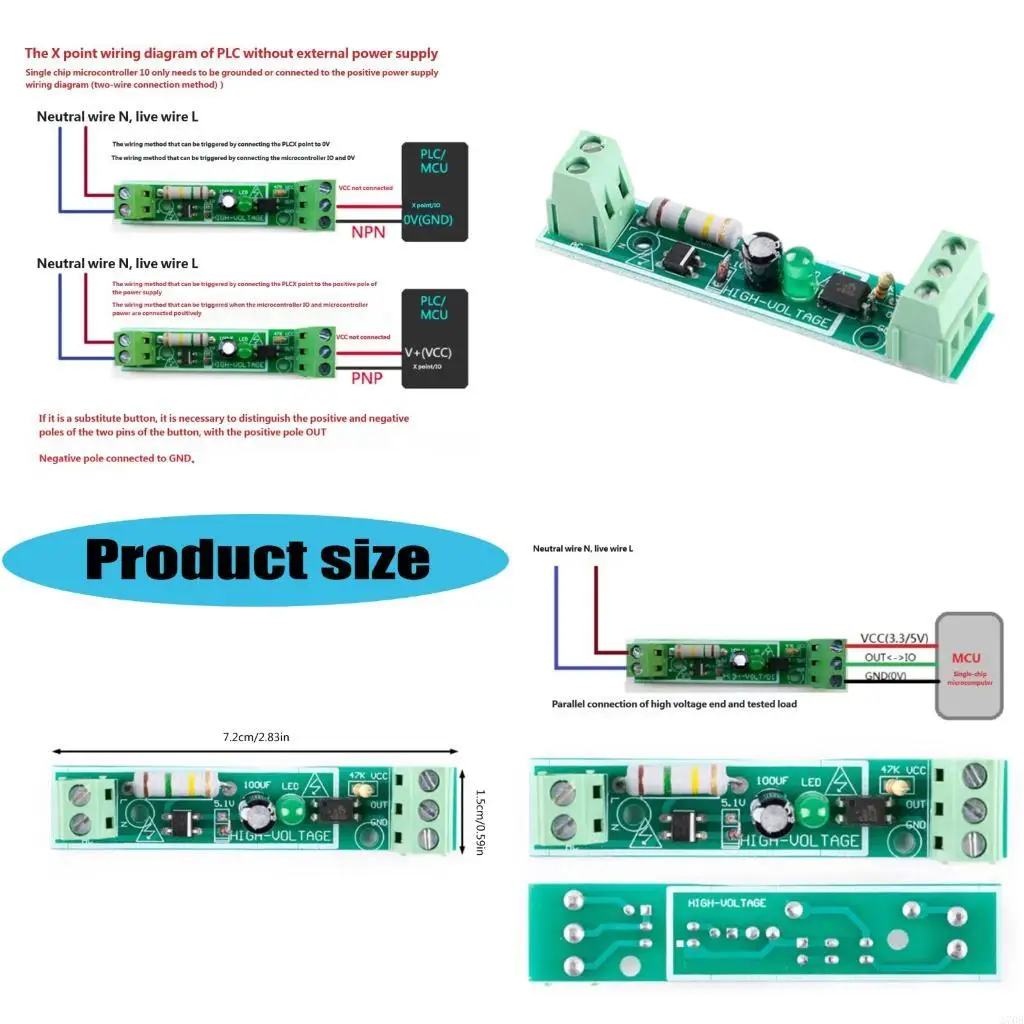 Safety Optocoupler Isolation Module for High Voltages AC220V LED