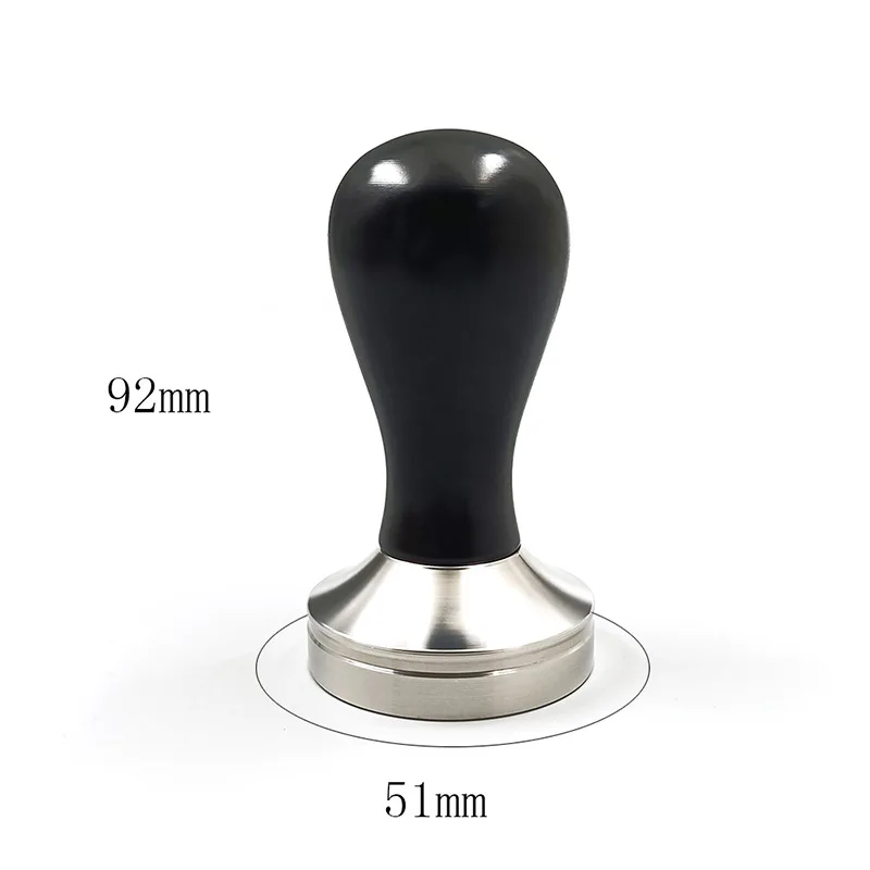 304 Stainless Steel Powder Press Coffee Powder Press Hammer,Household Coffee Machine Black Handle Compressor Handle Powder Cloth