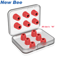 New Bee 6 Pairs Replacement Earphone Tips Noise Isolation Red Memory Foam Headset Pads  Earpiece Earbuds for In Ear Earphone