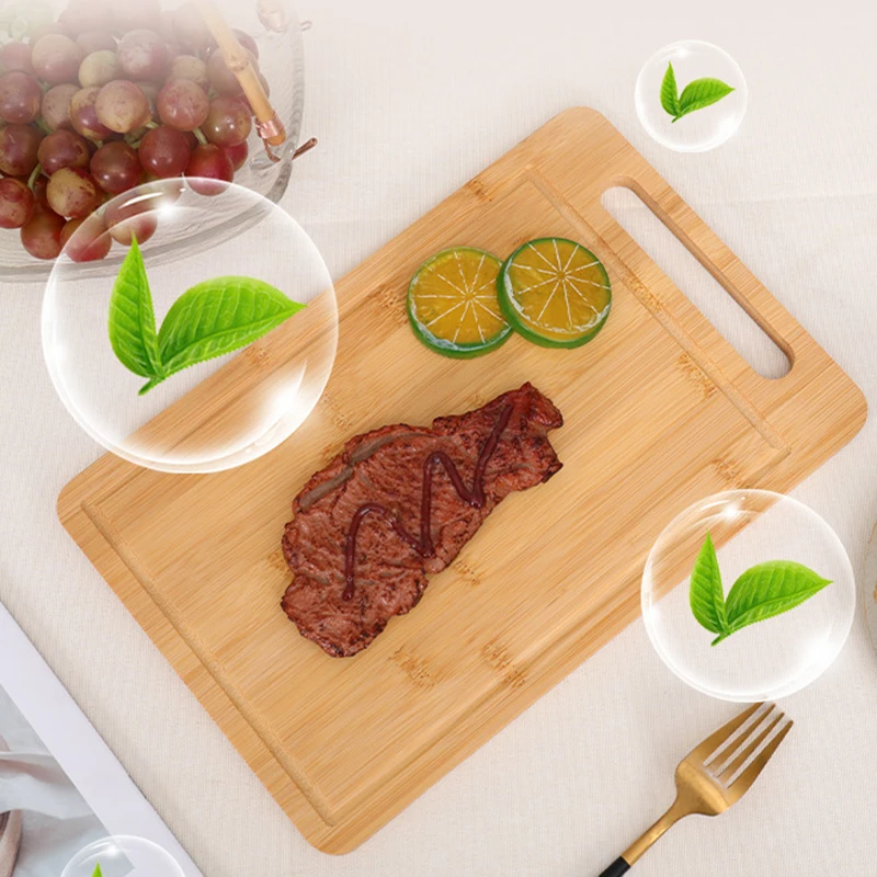 Durable Double Sided Natural Bamboo Cutting Board with Anti-Mold Protection for Kitchen Home Cooking Versatile Chopping Board