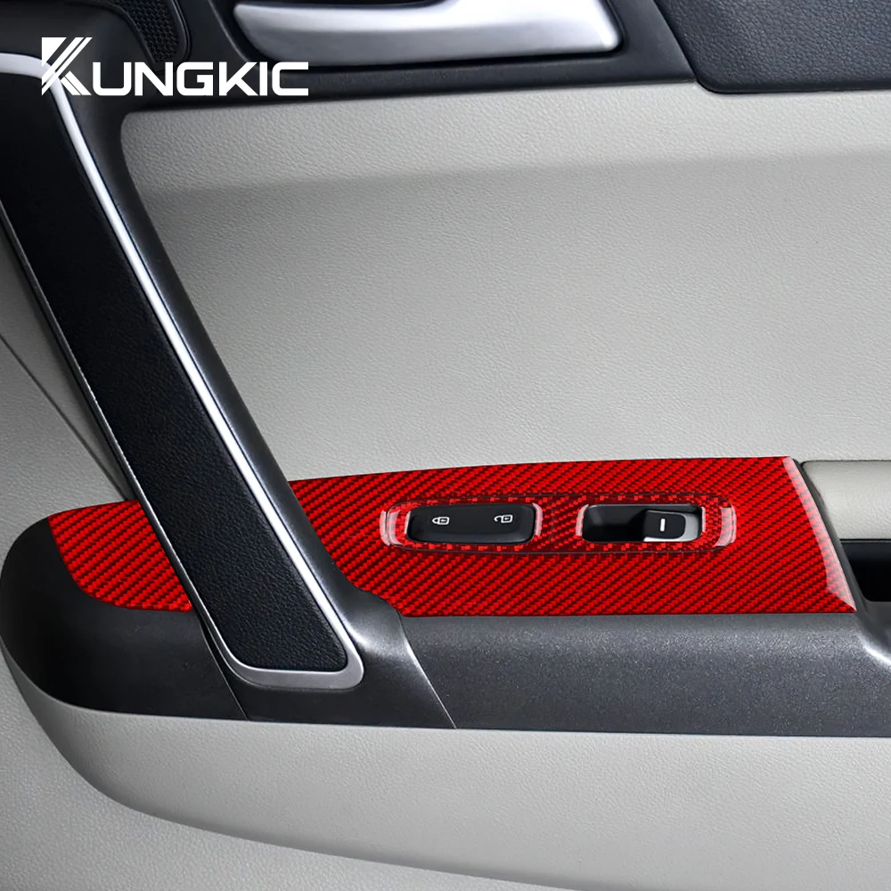 Real Soft Carbon Fiber Sticker For Kia Sportage 2017 2018 2019 2020 2021 LHD RHD Car Front Rear Door Window Llift Panel Trim