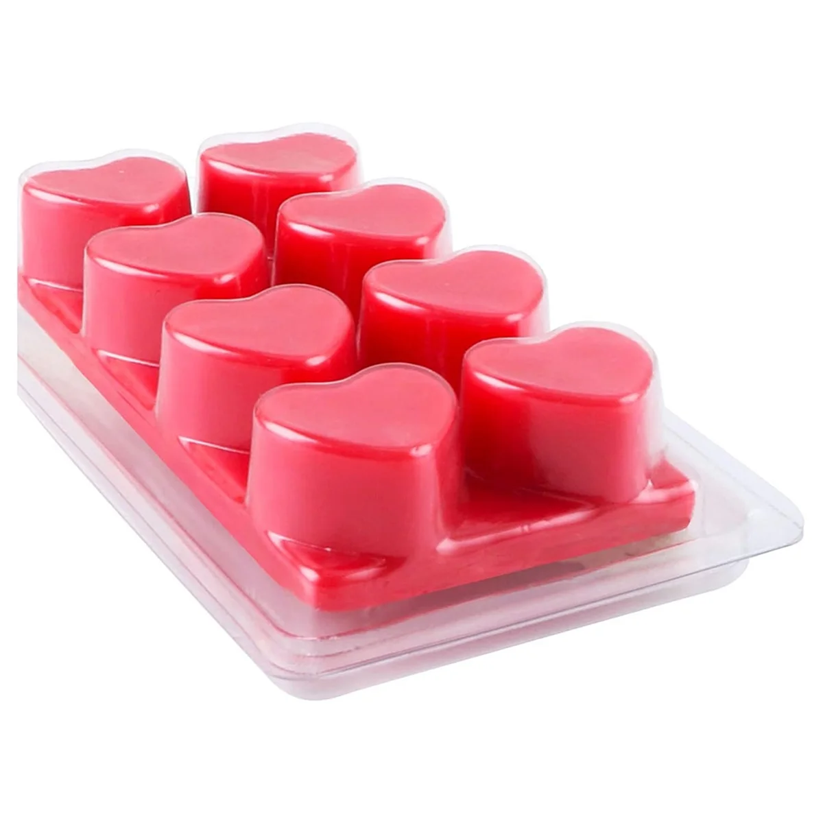 Wax Melt Containers-8 Cavity Clear Empty Plastic Wax Melt Molds-25 Packs Heart Shape Clamshells for Tarts Wax Melts.