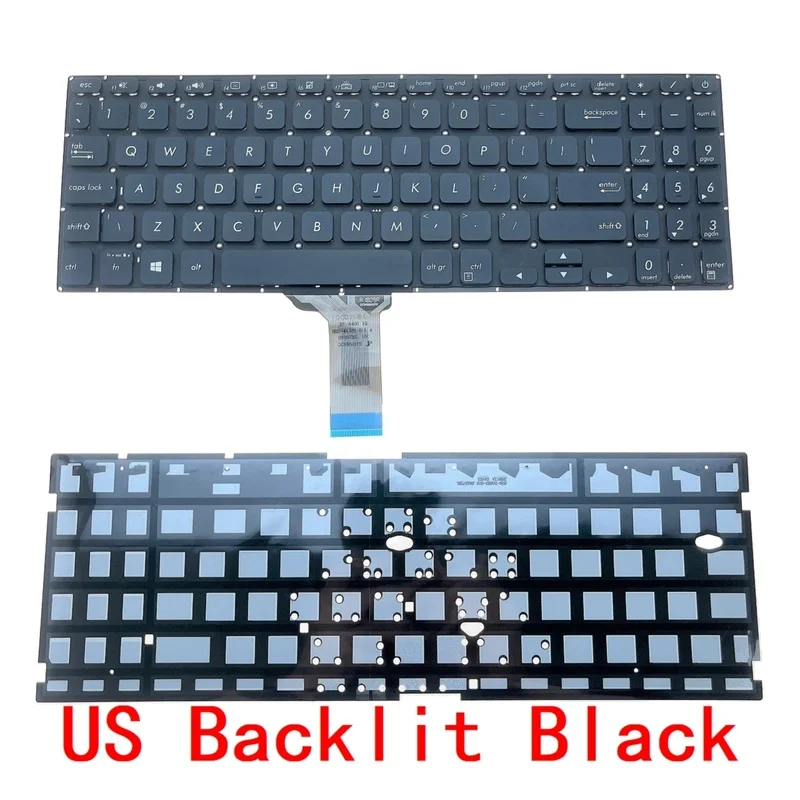 Replacement Backlit Laptop Keyboard US RU SP For ASUS Vivobook S530 S15 S530U S530F S530UF S530FA X530M S5300