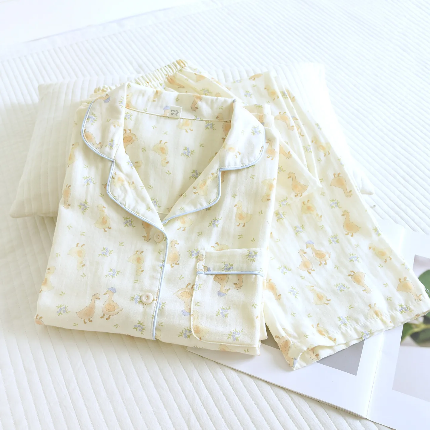 2026 Neues Japanisches Damen-Pyjama-Set für Frühling und Herbst aus Baumwolle mit Cartoon-Motiv, Langarm, Übergroße Hauskleidung, Nachtwäsche – Detail 4