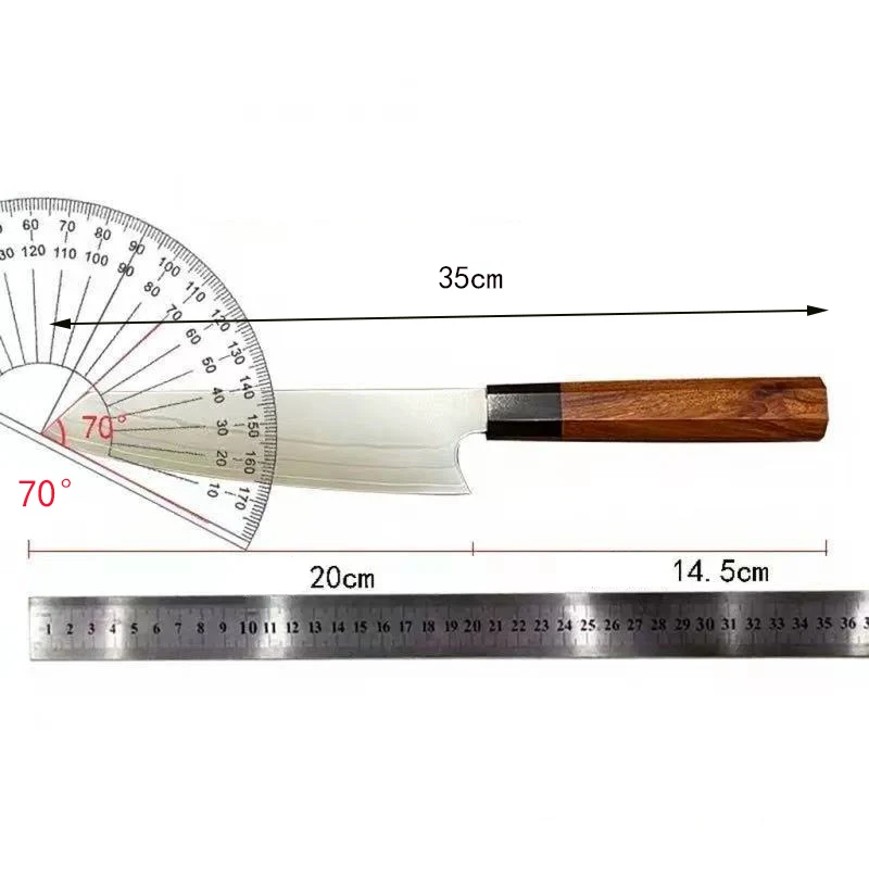 8 Inch Kiritsuke Knife 9-Layer Clad Steel VG10 Blade Wood Handle Sharp Chef Cleaver Slicing Japanese Kitchen Knife Cooking Tools
