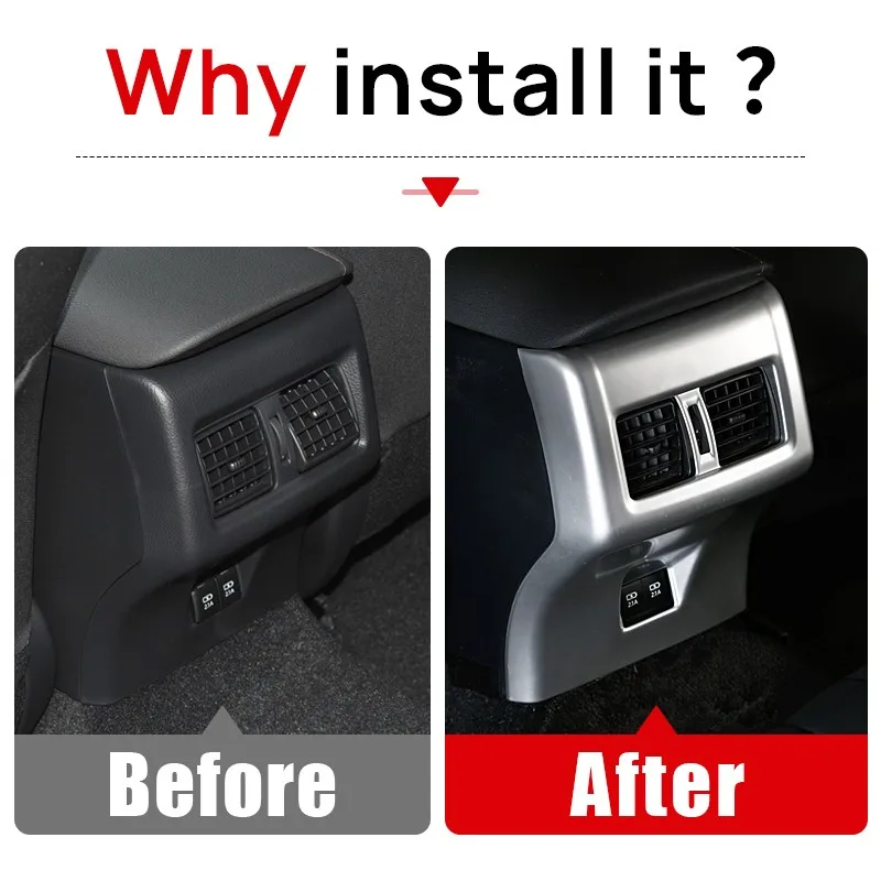 

For Toyota Camry 70 XV70 2018~2023 Car Styling Armrest Rear Air Conditioner Wind Outlet Cover Anti-Kick Pad Interior Accessories