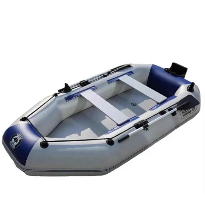 2.3M 2 Plus 1 Persons Inflatable Rafting and Fishing Boat with Oars + Motor Mount