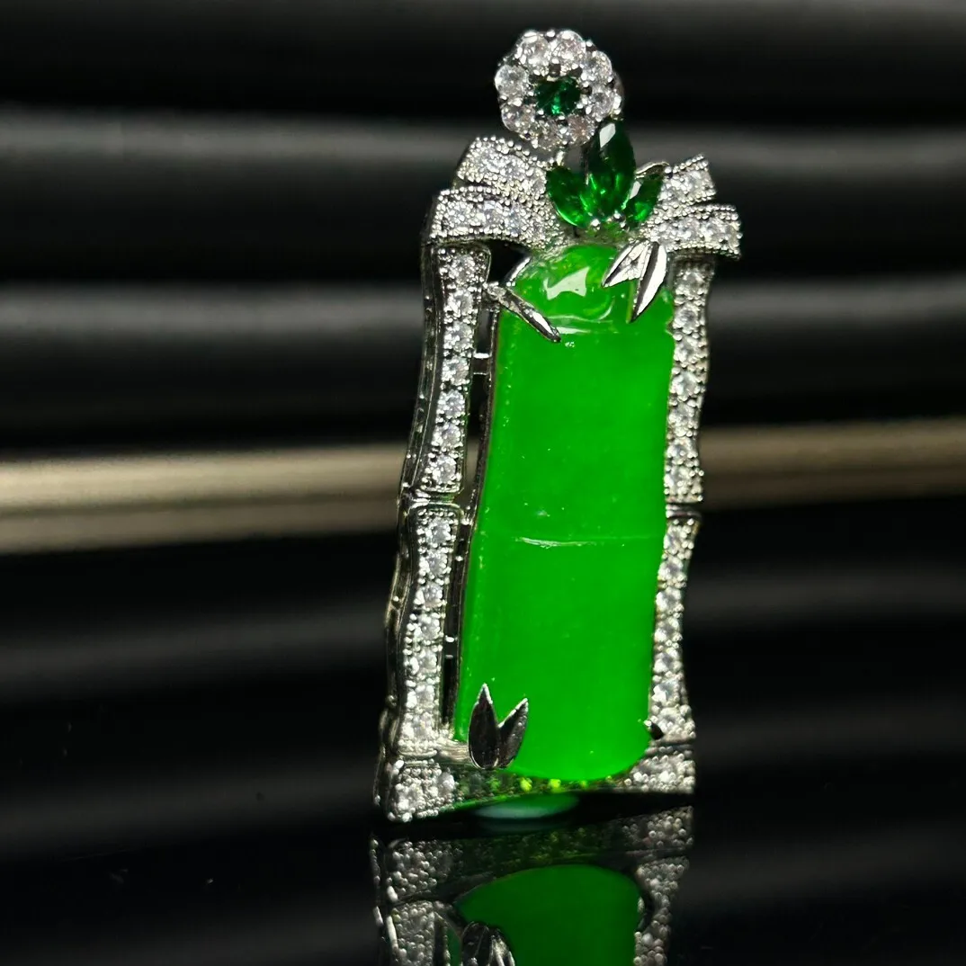 Real Natural High Ice Green Jade Jadeite amulet Pendant&Necklaces Higher with Each Joint