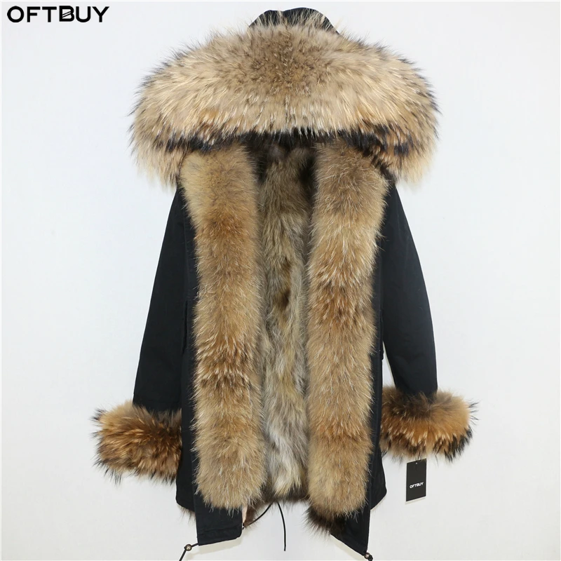 OFTBUY 2022 Winter Jacket Women Long Parka Real Fox Fur Coat Natural Raccoon Fur Collar Hood Thick Warm Streetwear Parkas New