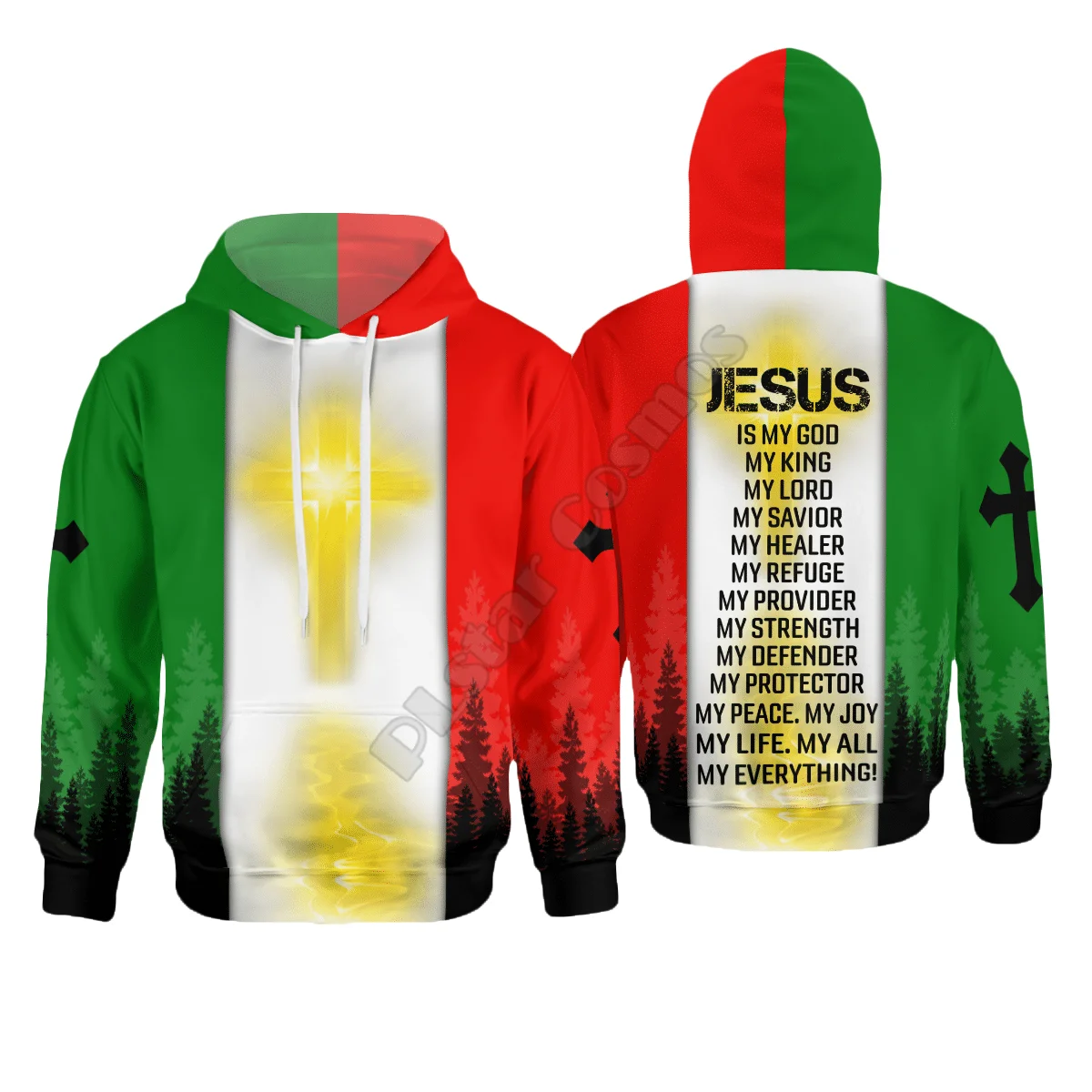 PLstar Cosmos Mens for women Jesus Is My Savior Christian Christ Jesus God 3D printed Hoodies Casual hoodies Streetwear