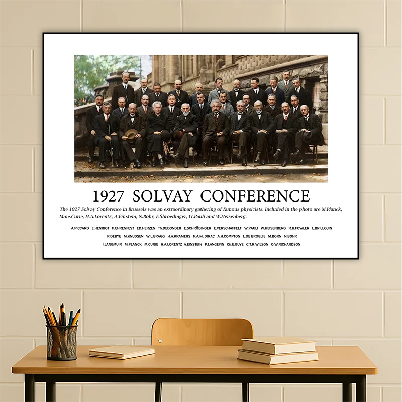Solvay Conference Historic Canvas Poster Art Physics Labs Science Museum Academic Study Room Library College Wall Decor Unframed
