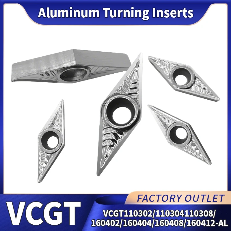 

Aluminum Insert VCGT110302 VCGT110304 VCGT110308 VCGT160402 Turning Tools Lathe Cutter Cnc Tools