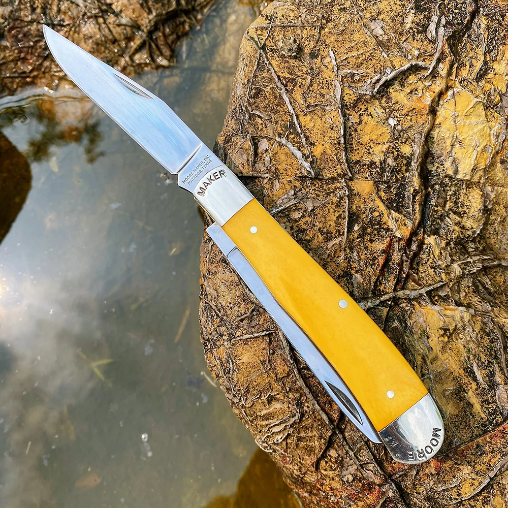 Watchman Knife Trapper Bone Slip Joint 1095 Carbon Steel Multi Blade Folding Pocket Messer Classic Traditional Tree Hohe Qualität