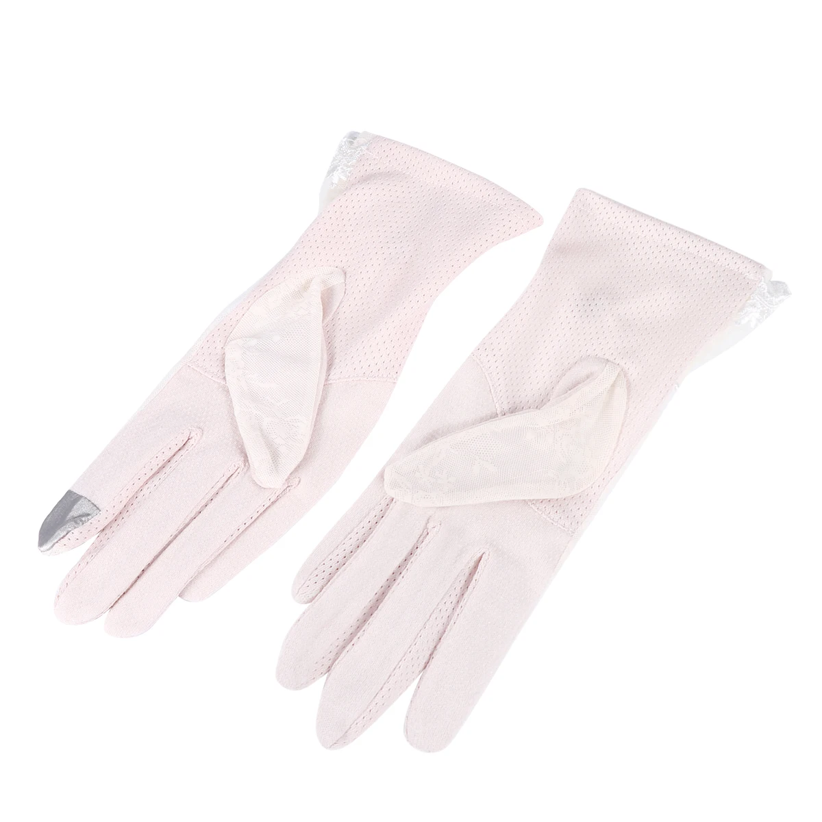 

Ice Silk Gloves Sun Protection Hand Sleeves Cooling Uv Resistant Non-Slip For Outdoor Cycling Riding (Beige)