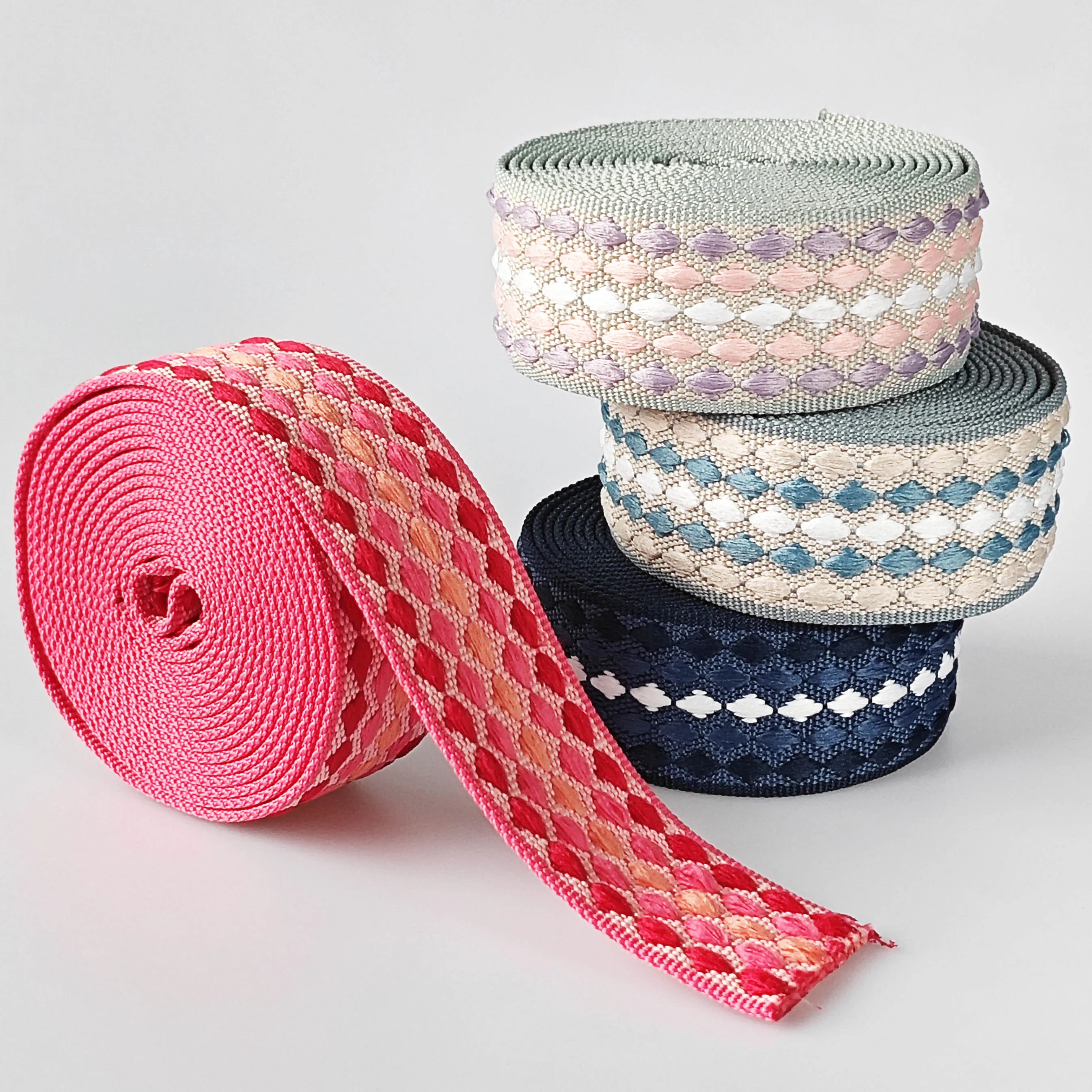 3 Yard 1.5 inch/3..80cm Dots Jacquarded Nylon Webbing Strap For Purse Bag DIY Crafting