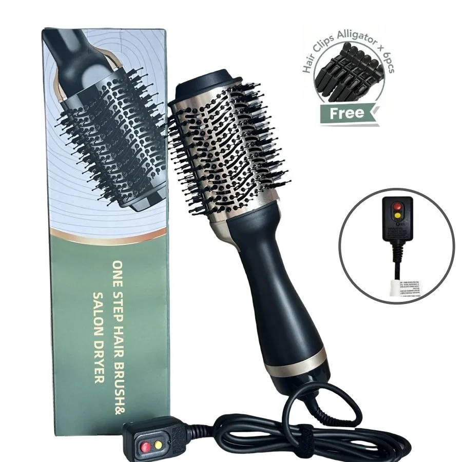 

One Step Hot Air Brush 1000w Styler and Volumizer Hair Straightener Curler Comb Electric Ion Blow Dryer Brush Household Hot Com