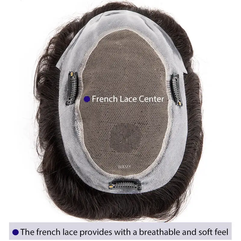 Australia Base Male Hair Prosthesis Clip-On Men's Wigs Unit Toupee Men Capillary Replacement System 100% Natural Human Hair Wigs