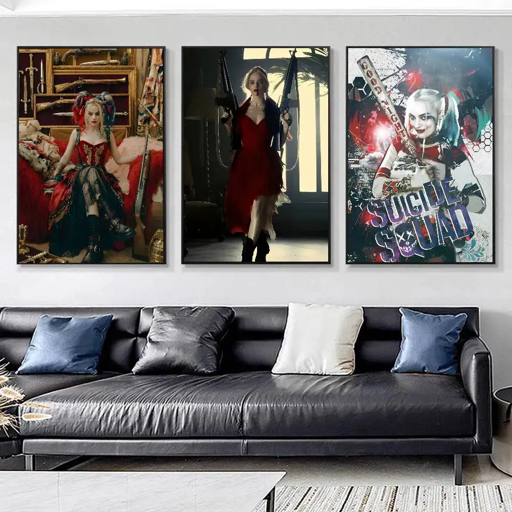 Movie H-Harley cool Quinns HD Posters HD Print Vintage Wall Art Decor for Home Study Room