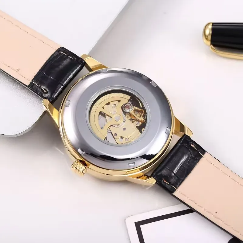 DUGARY Automatic Mechanical Watch fashion business vintage 42mm for men Waterproof luminous Wristwatch hollow Relogio Masculino