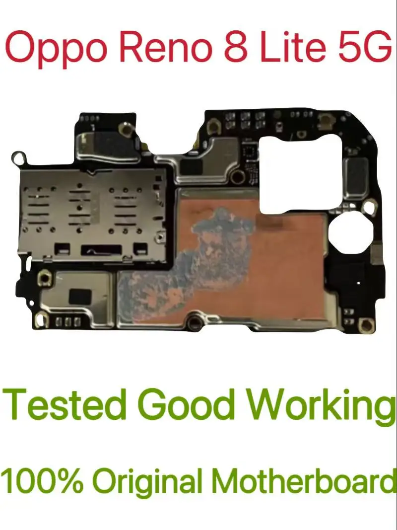 Global Version Original Unlocked Motherboard for Oppo Reno8 Lite 5G Tested Circuit Plate Main Logic Board for Oppo Reno8 Lite 5G